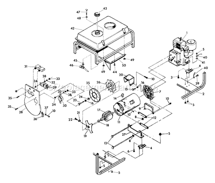Page A Diagram and Parts List for 5508-0  Briggs and Stratton Generator